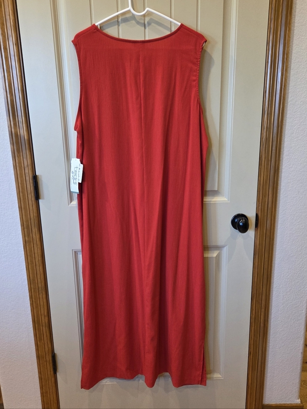 NWT Vintage Teddi Red Embroidered Poppy Maxi Dress Plus Size 2X Crepe Slit 90s - Picture 8 of 11